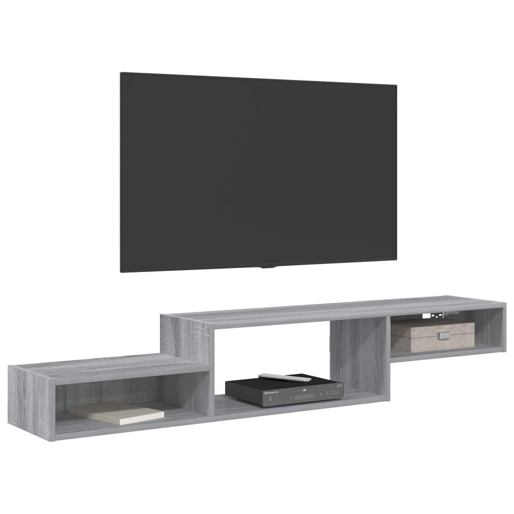 Wandmontierter TV-Schrank Wandhalterung Grau Sonoma