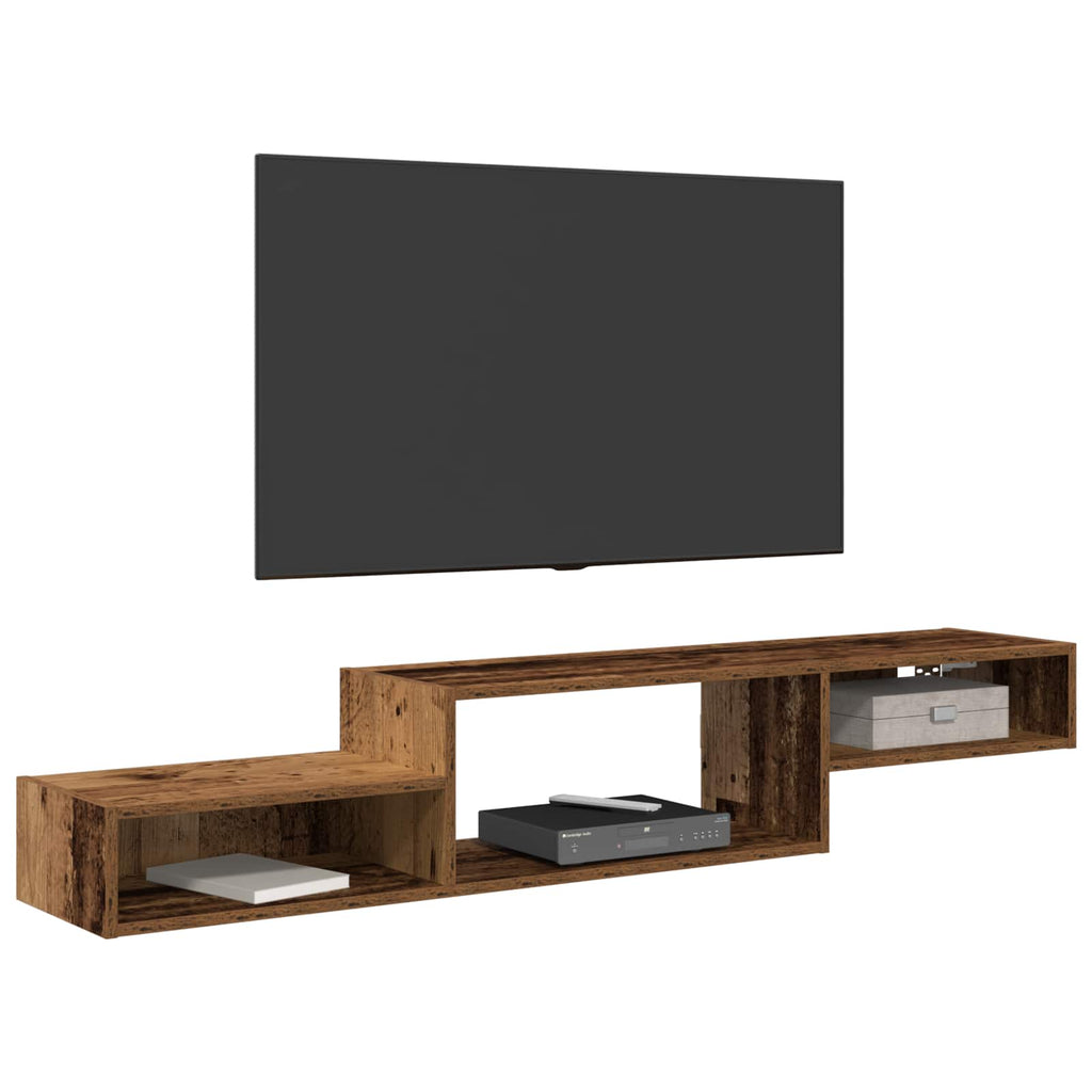 Wandmontierter TV-Schrank Wandhalterung Altholz