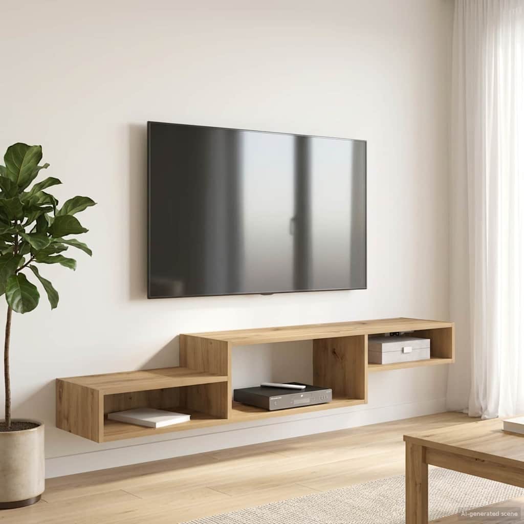 Wandmontierter TV-Schrank Wandhalterung Artisan-Eiche