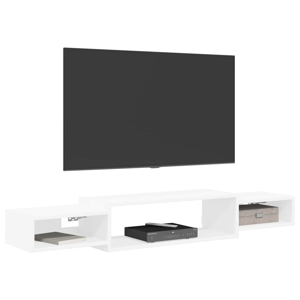 Wandmontierter TV-Schrank Wandhalterung Weiß 140 x 28 x 21 cm