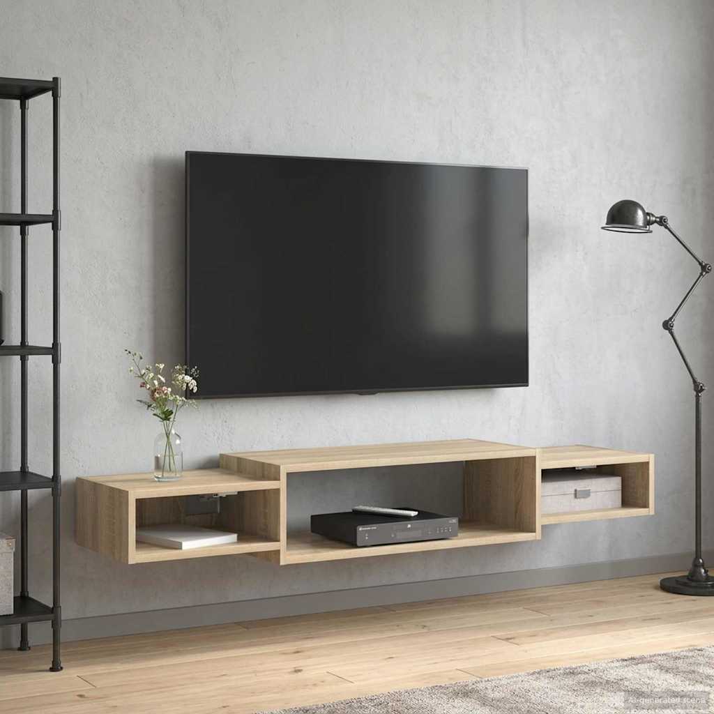 Wandmontierter TV-Schrank Wandhalterung Sonoma-Eiche