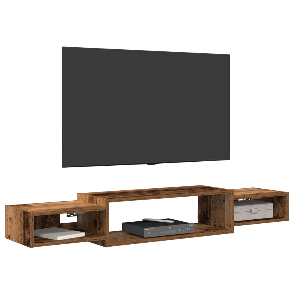Wandmontierter TV-Schrank Wandhalterung Altholz