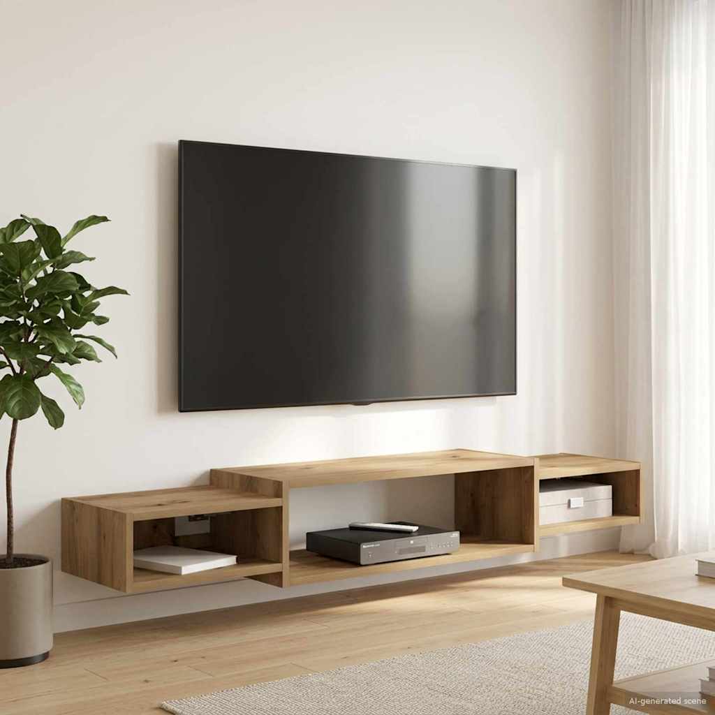 Wandmontierter TV-Schrank Wandhalterung Artisan-Eiche