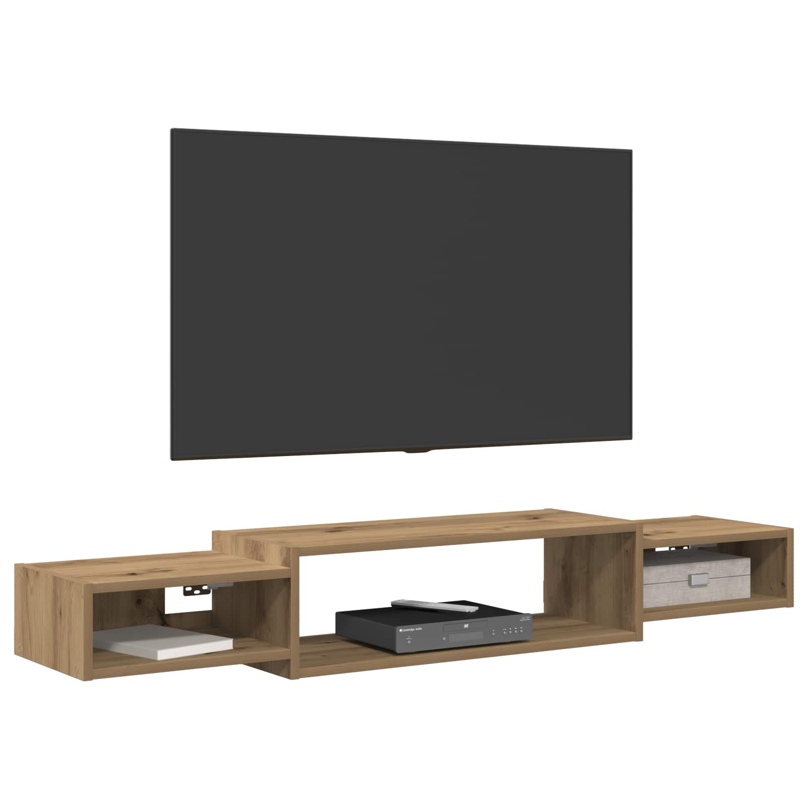 Wandmontierter TV-Schrank Wandhalterung Artisan-Eiche