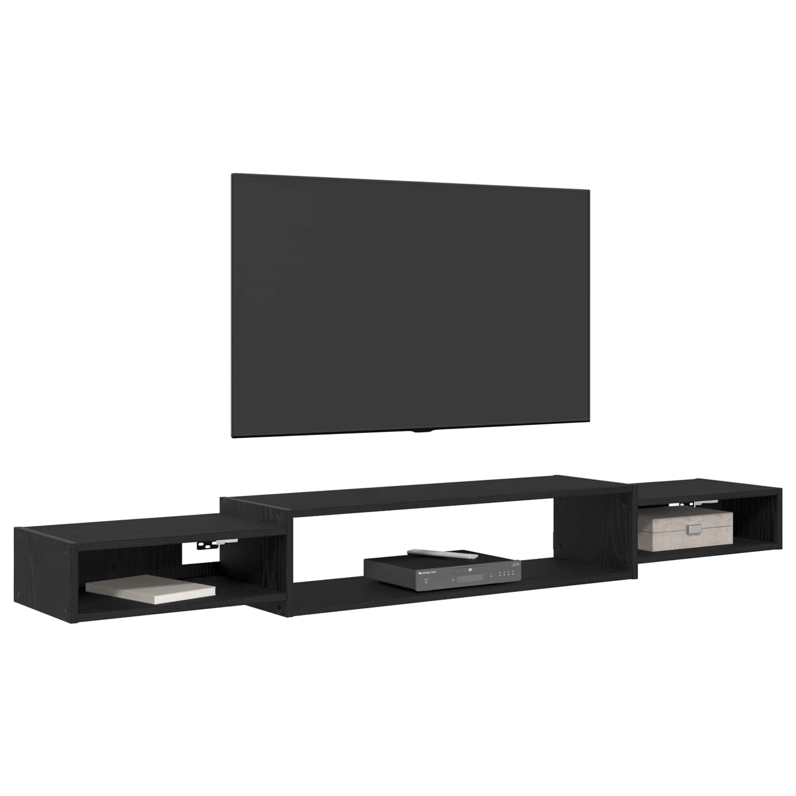 Wandmontierter TV-Schrank Wandhalterung Schwarze Eiche