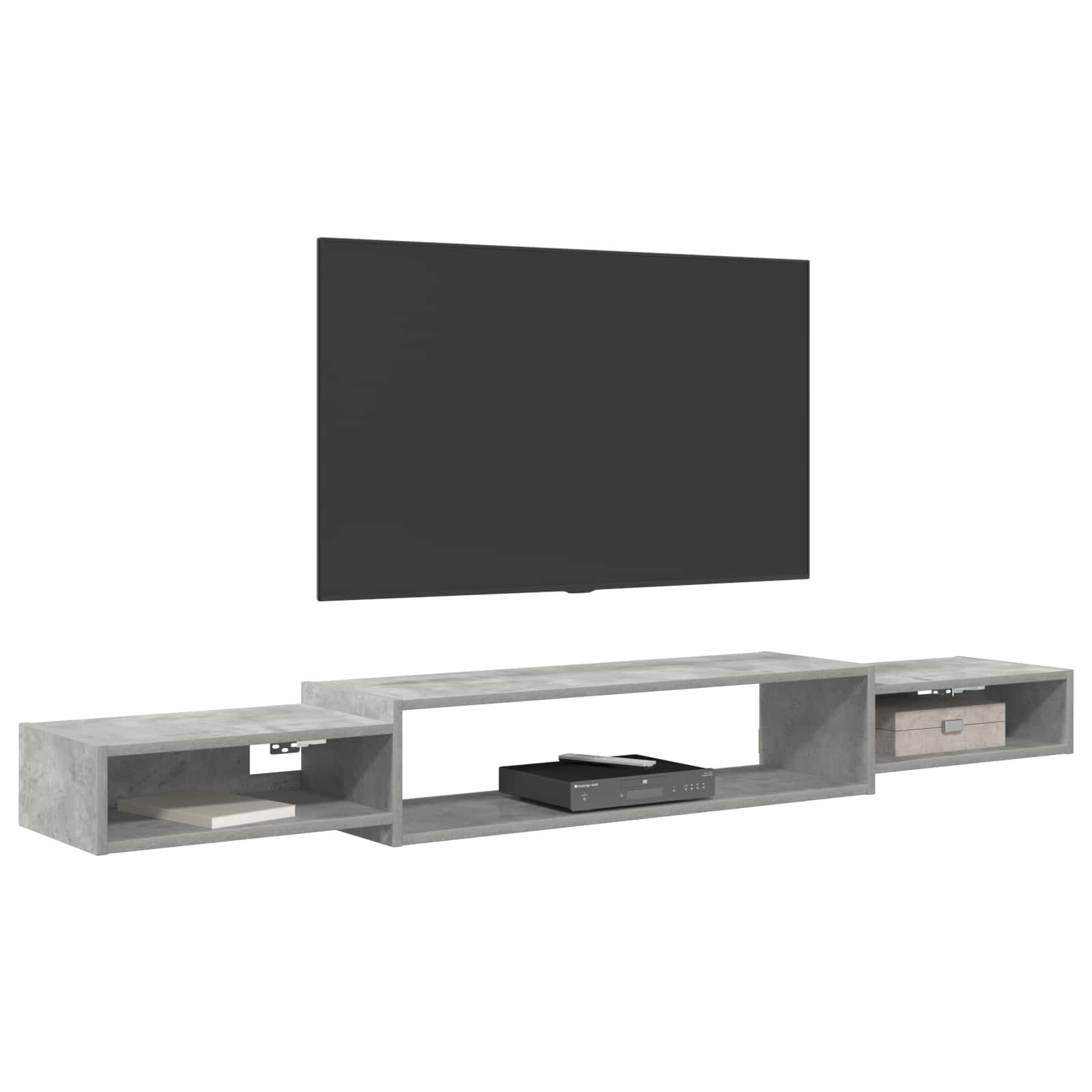 Wandmontierter TV-Schrank Wandhalterung Betongrau