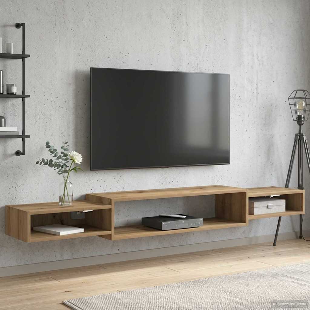 Wandmontierter TV-Schrank Wandhalterung Artisan-Eiche