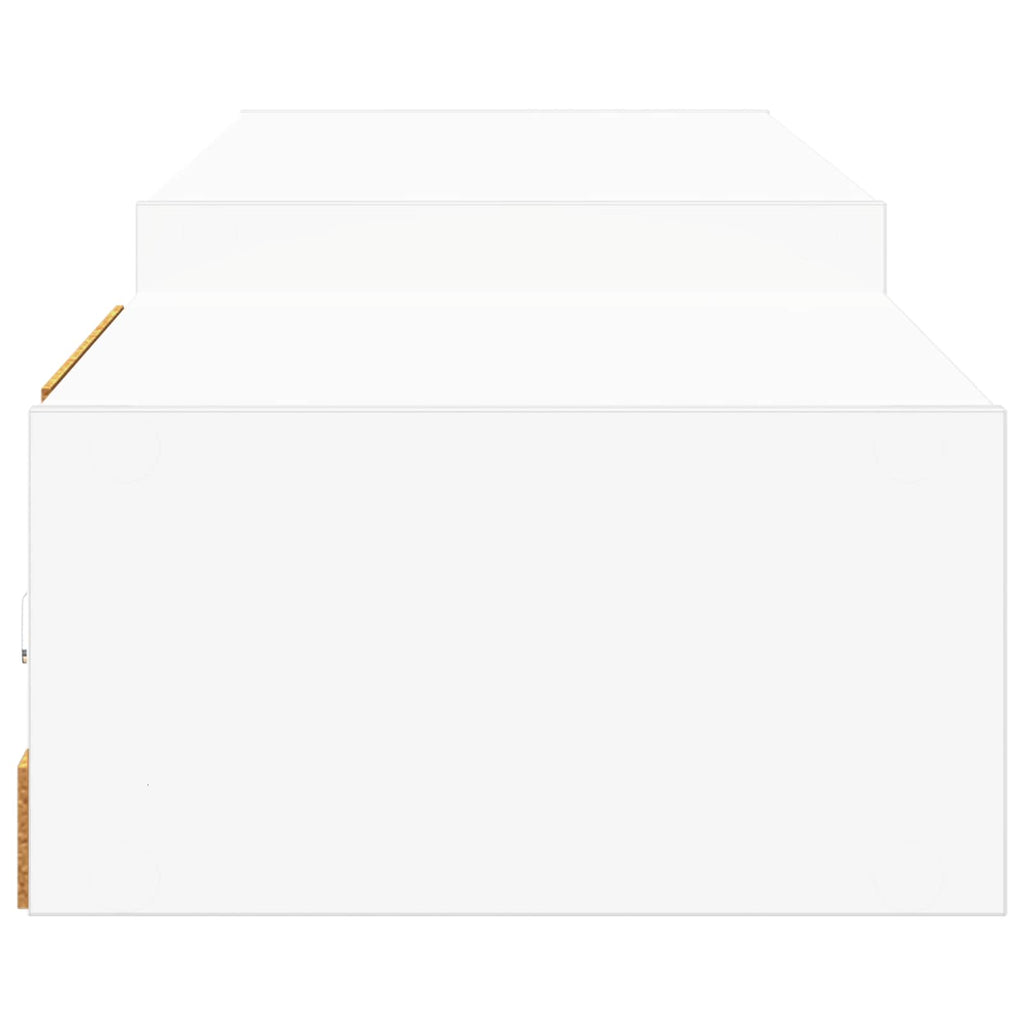 Wandmontierter TV-Schrank Wandhalterung Weiß 220 x 28 x 21 cm