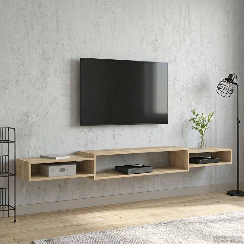Wandmontierter TV-Schrank Wandhalterung Sonoma-Eiche
