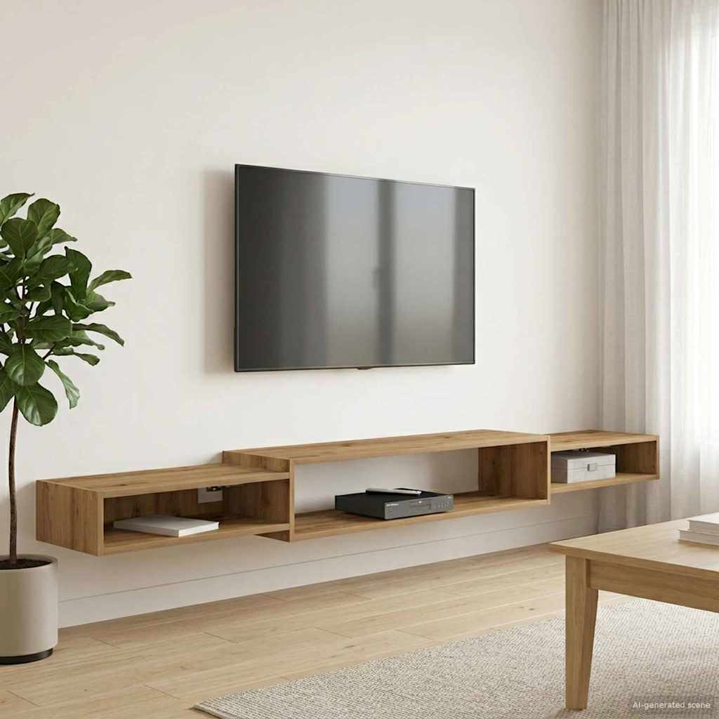Wandmontierter TV-Schrank Wandhalterung Artisan-Eiche