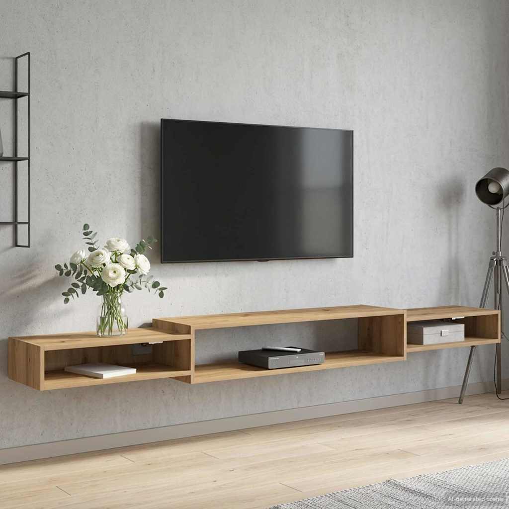 Wandmontierter TV-Schrank Wandhalterung Artisan-Eiche
