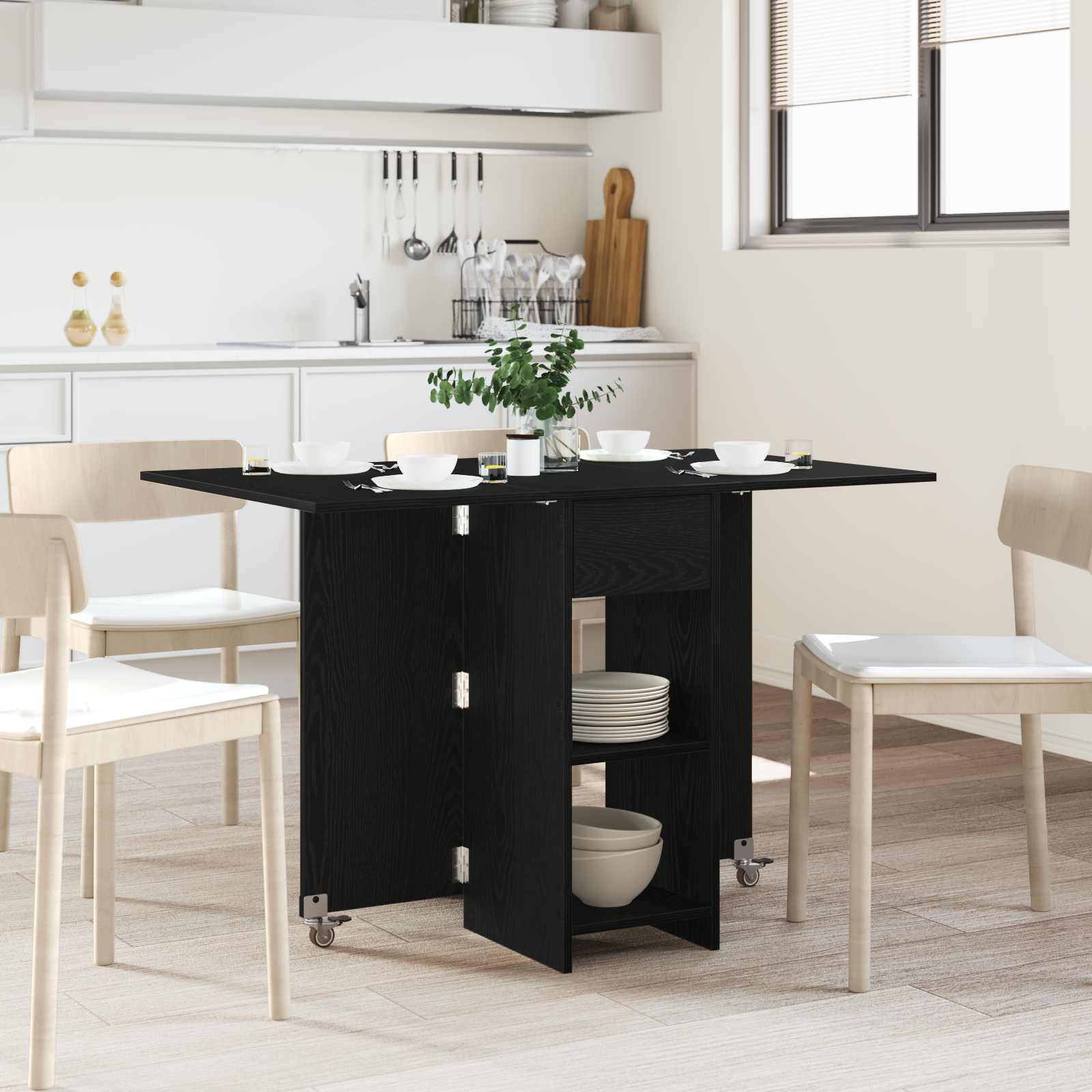 Esstisch 115 x 70 x 75 cm Holzwerkstoff Schwarze Eiche