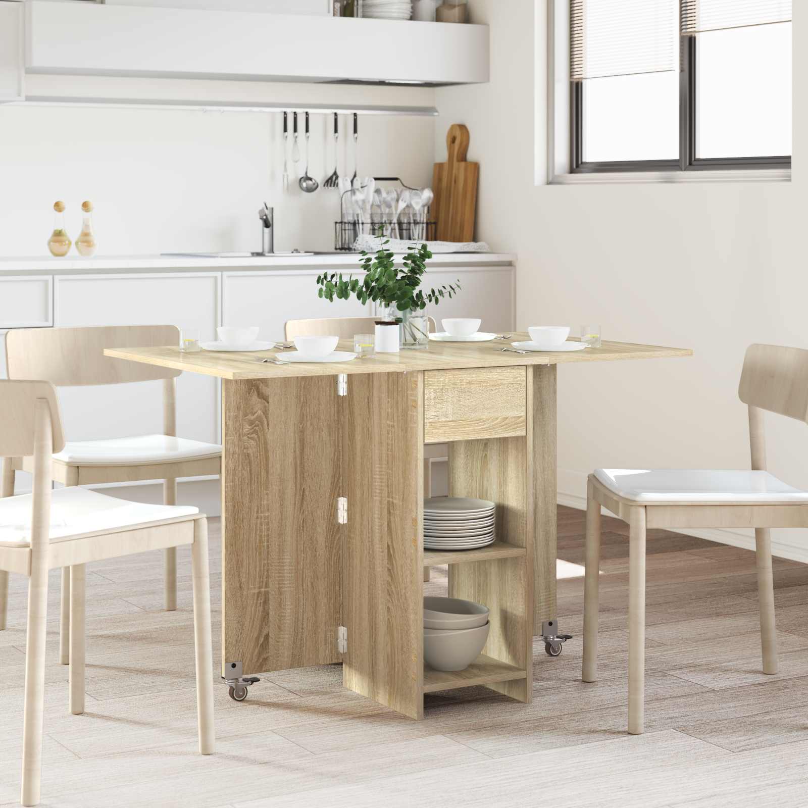 Esstisch 115 x 70 x 75 cm Holzwerkstoff Sonoma-Eiche