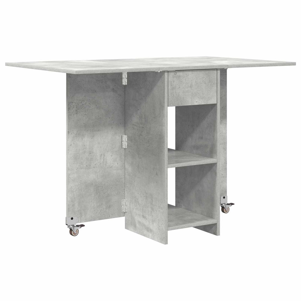 Esstisch 115 x 70 x 75 cm Holzwerkstoff Betongrau Rechtwinklig