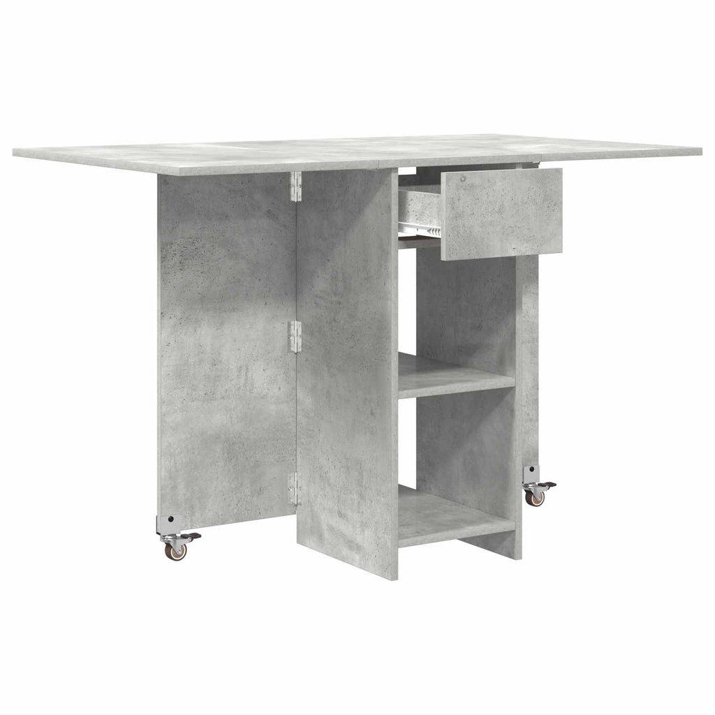 Esstisch 115 x 70 x 75 cm Holzwerkstoff Betongrau Rechtwinklig