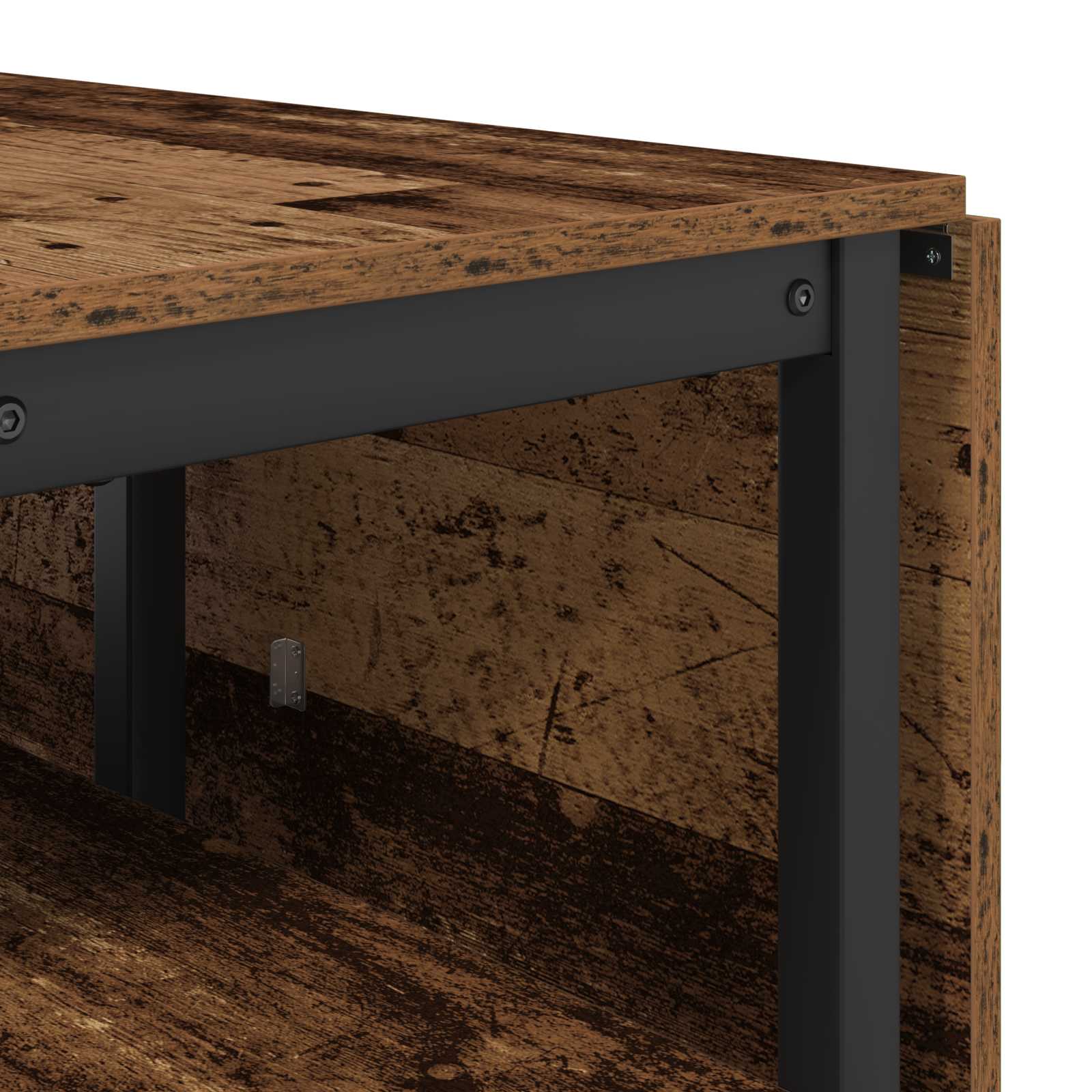 Esstisch 122 x 80 x 76,5 cm Holzwerkstoff Altholz Rechtwinklig
