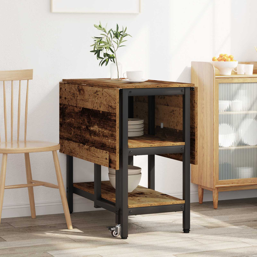 Esstisch 122 x 80 x 76,5 cm Holzwerkstoff Altholz Rechtwinklig