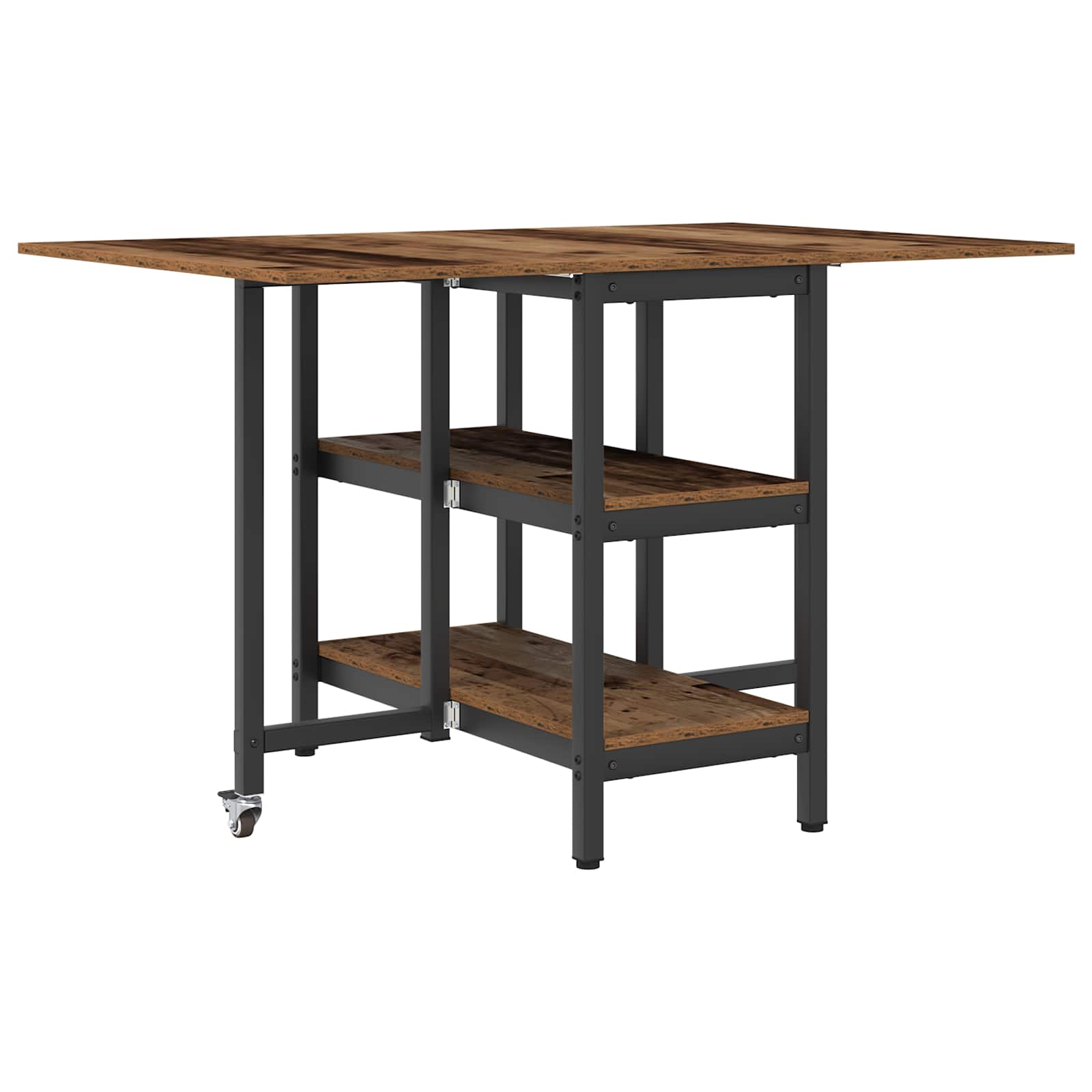Esstisch 122 x 80 x 76,5 cm Holzwerkstoff Altholz Rechtwinklig