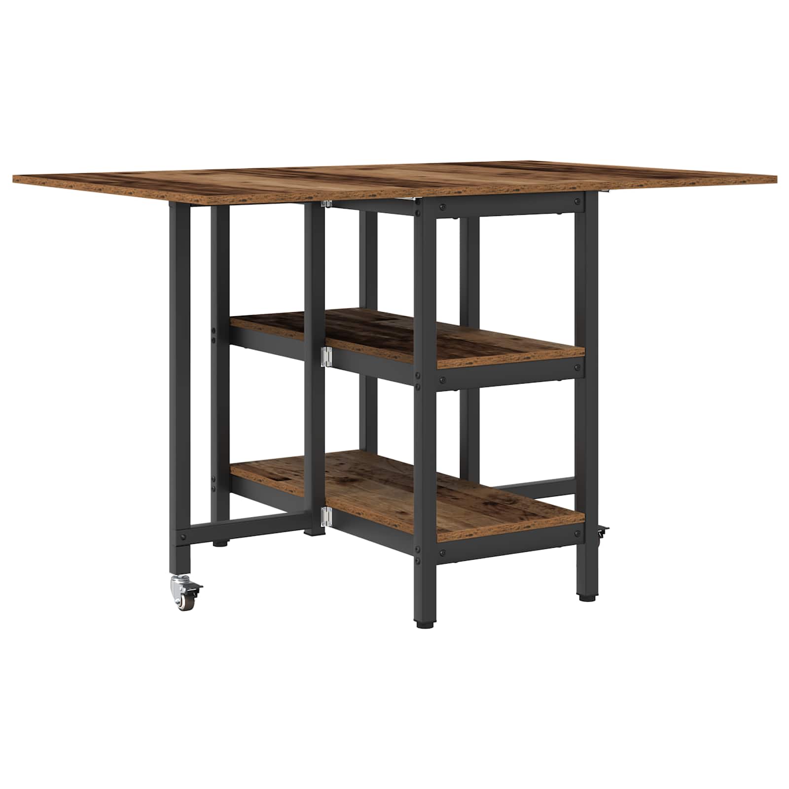 Esstisch 122 x 80 x 76,5 cm Holzwerkstoff Altholz Rechtwinklig