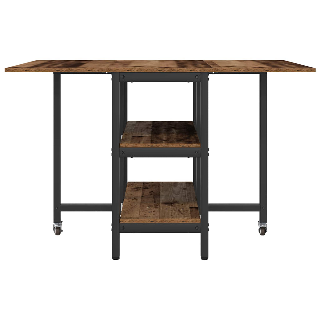 Esstisch 122 x 80 x 76,5 cm Holzwerkstoff Altholz Rechtwinklig