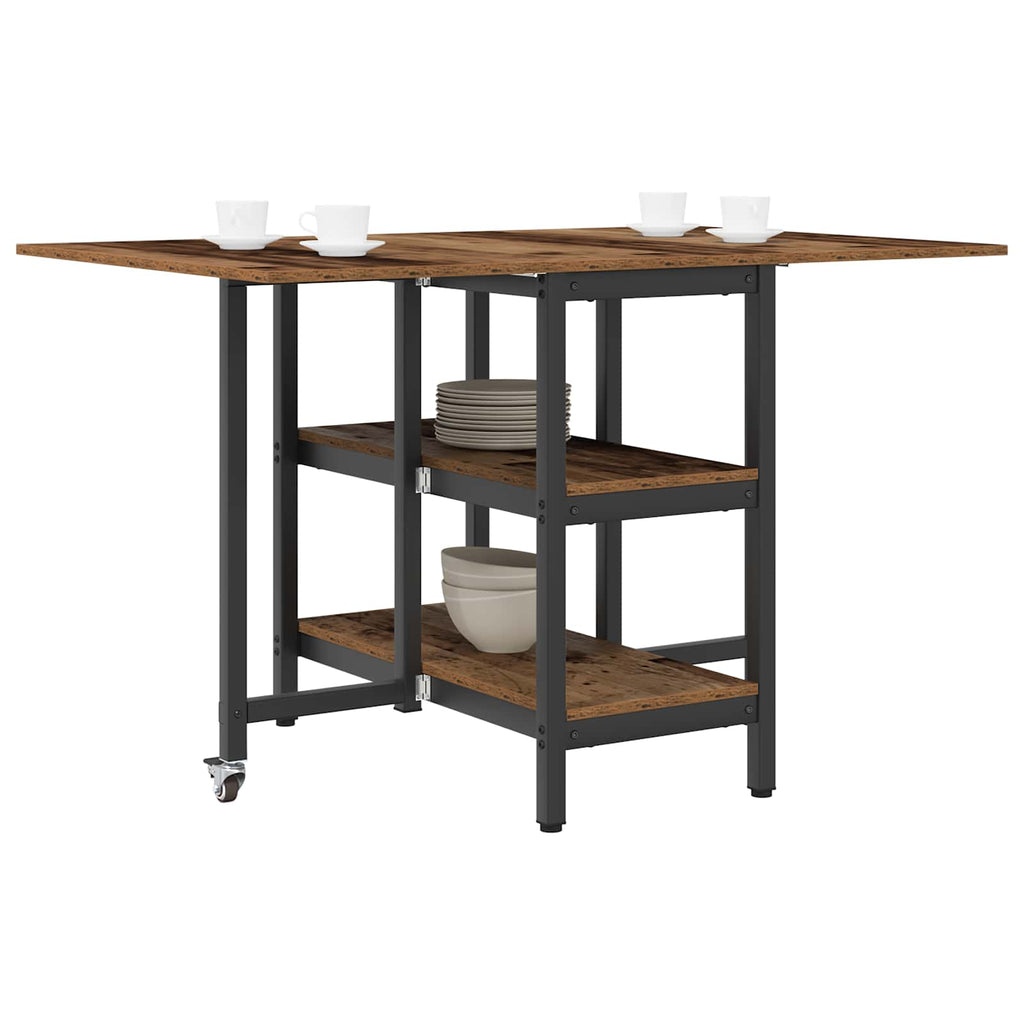 Esstisch 122 x 80 x 76,5 cm Holzwerkstoff Altholz Rechtwinklig