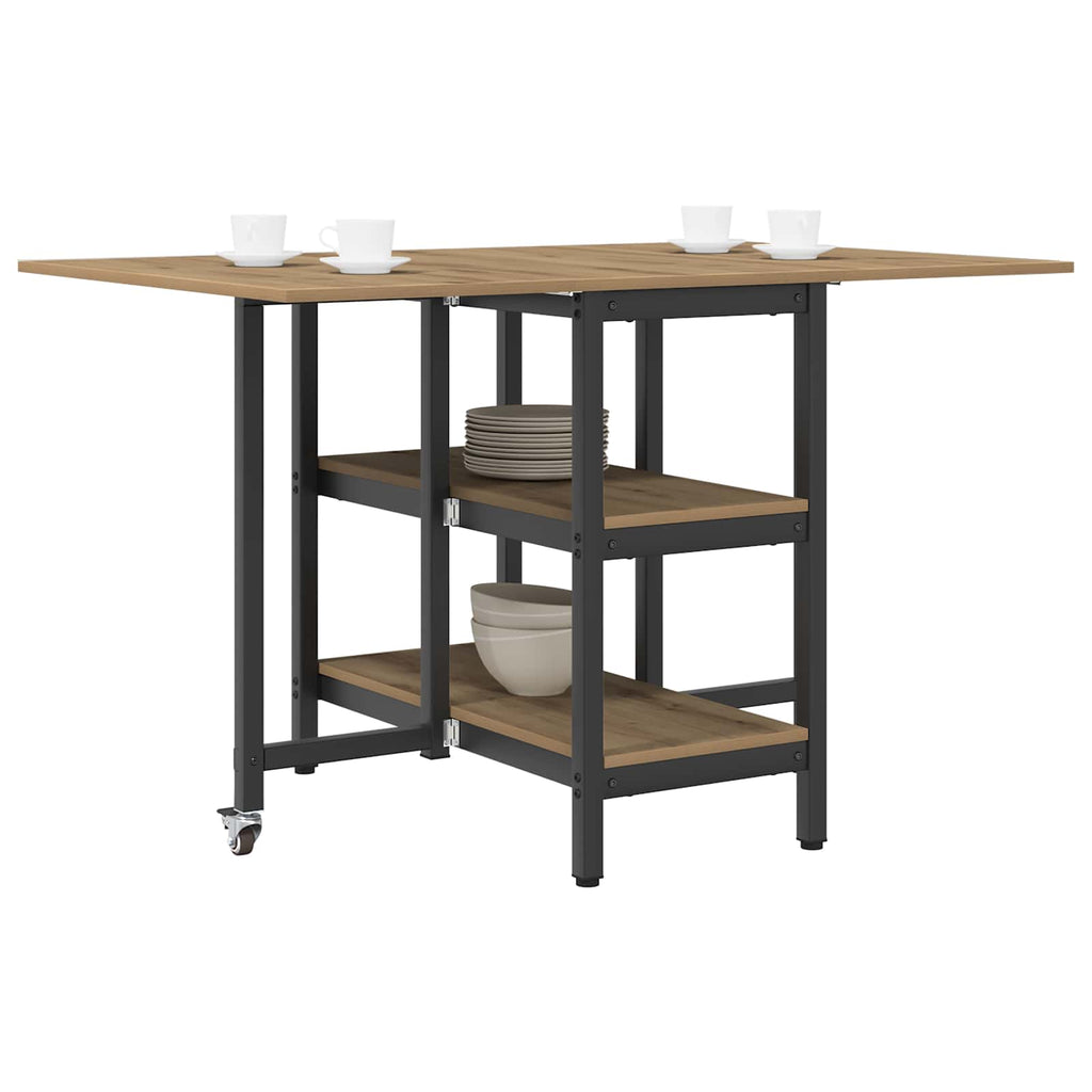 Esstisch 122 x 80 x 76,5 cm Holzwerkstoff Artisan-Eiche