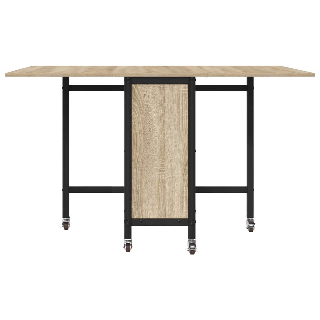Faltbarer Esstisch mit Rollen 130 x 80 x 76,5 cm Stahl PB