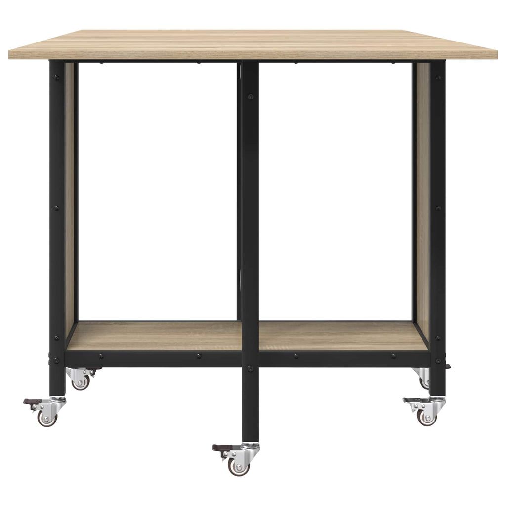 Faltbarer Esstisch mit Rollen 130 x 80 x 76,5 cm Stahl PB