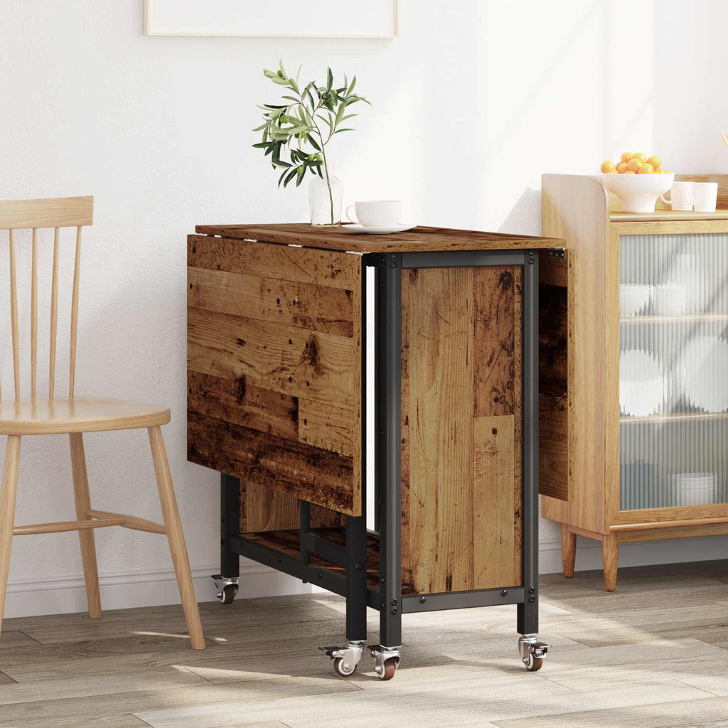 Faltbarer Esstisch mit Rollen 130 x 80 x 76,5 cm Stahl PB