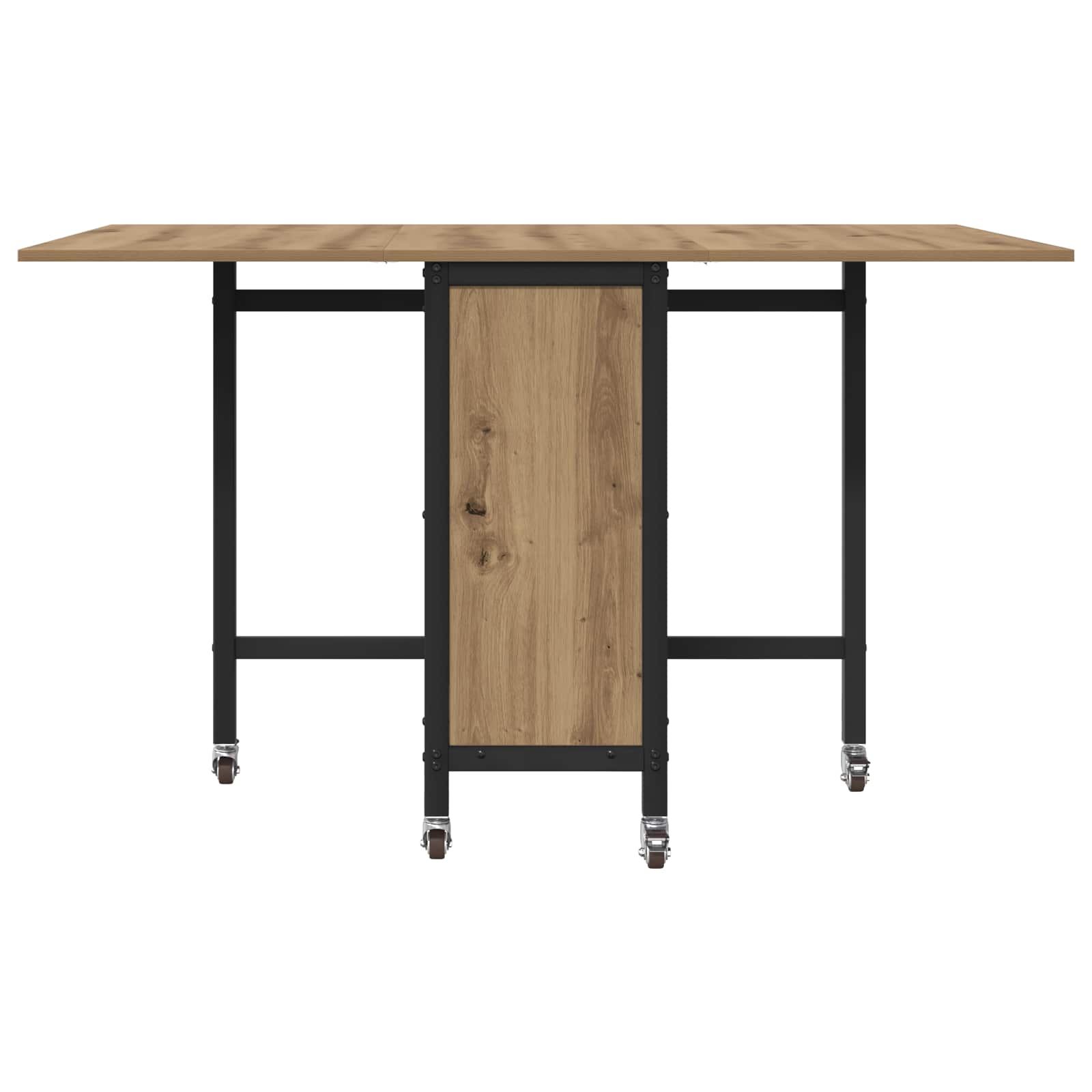 Faltbarer Esstisch mit Rollen 130 x 80 x 76,5 cm Stahl PB