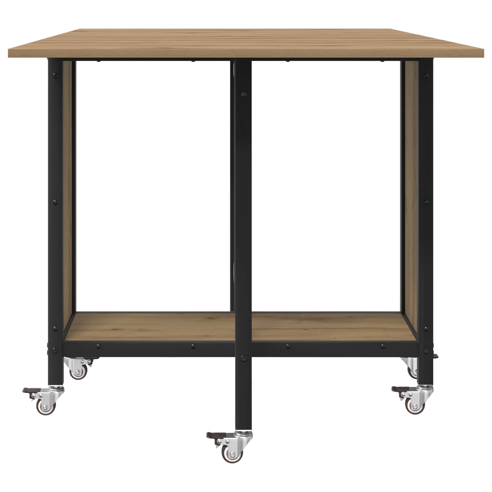 Faltbarer Esstisch mit Rollen 130 x 80 x 76,5 cm Stahl PB