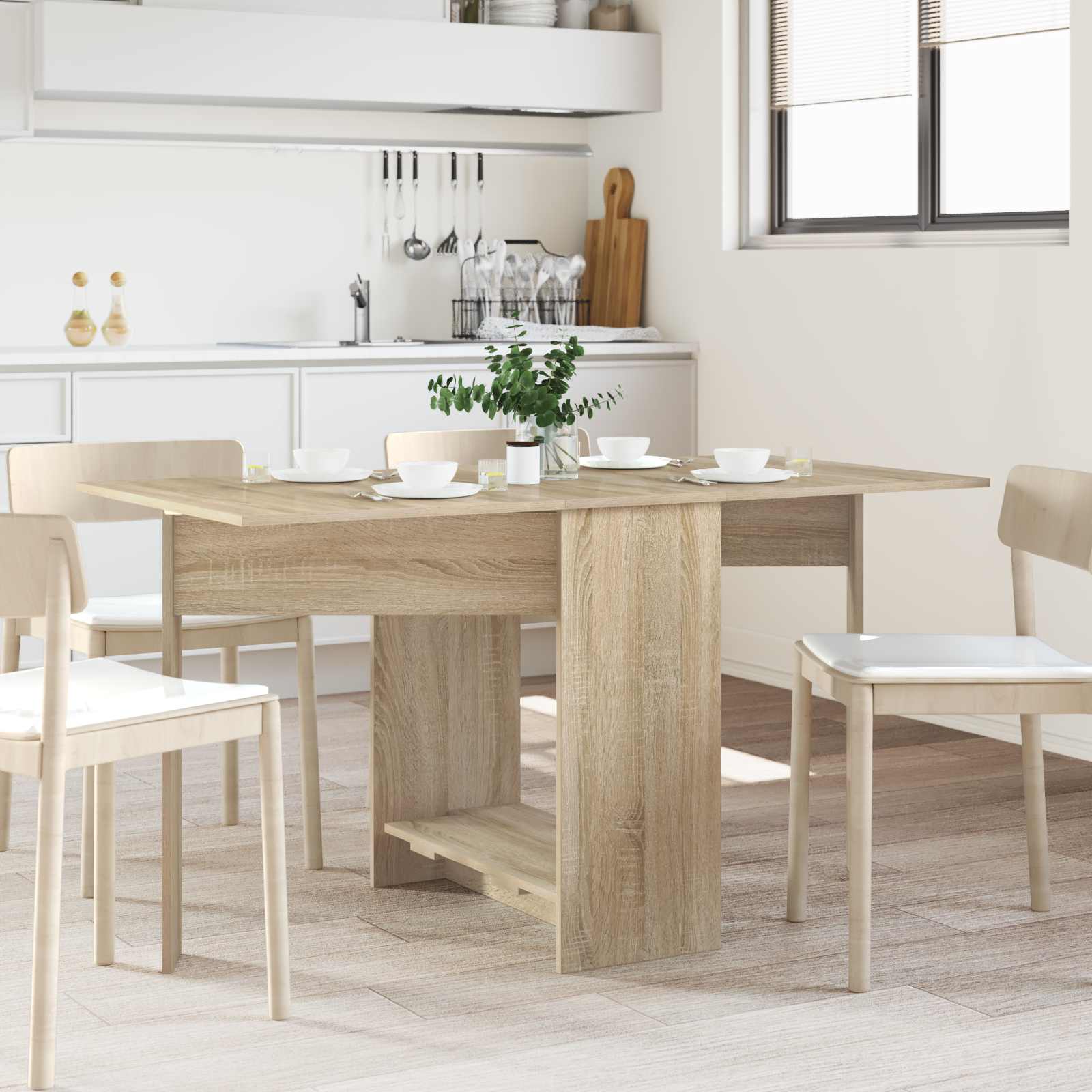 Esstisch 138 x 70 x 73,5 cm Holzwerkstoff Sonoma-Eiche
