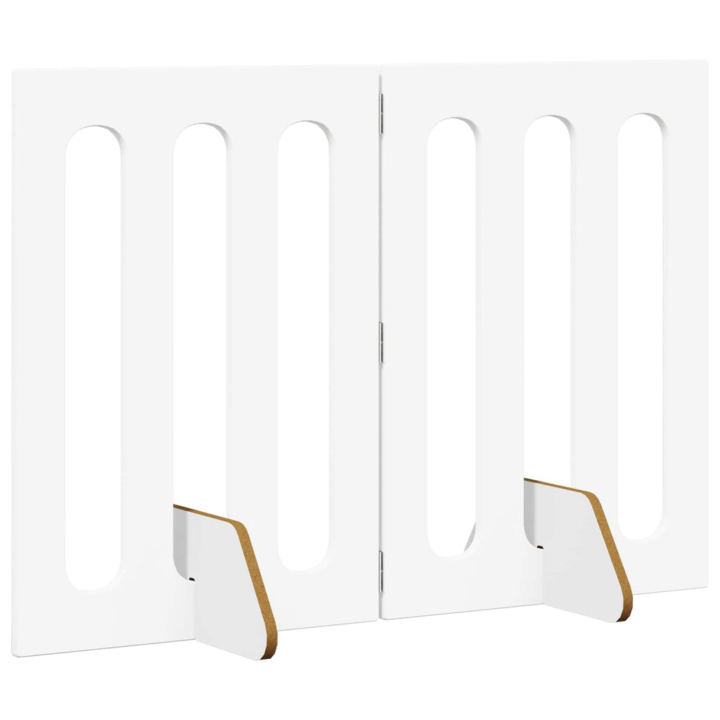 Faltbarer Haustierzaun 2 pcs Weiß 100,5 x 38 x 70 cm