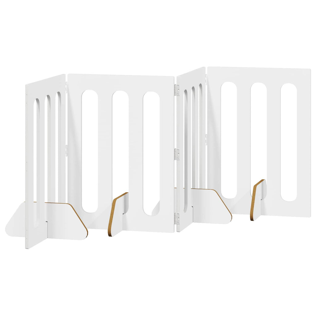 Faltbarer Haustierzaun 4 pcs Weiß 201 x 38 x 70 cm