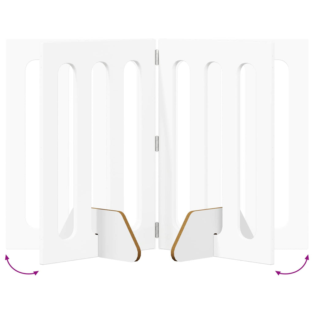 Faltbarer Haustierzaun 4 pcs Weiß 201 x 38 x 70 cm