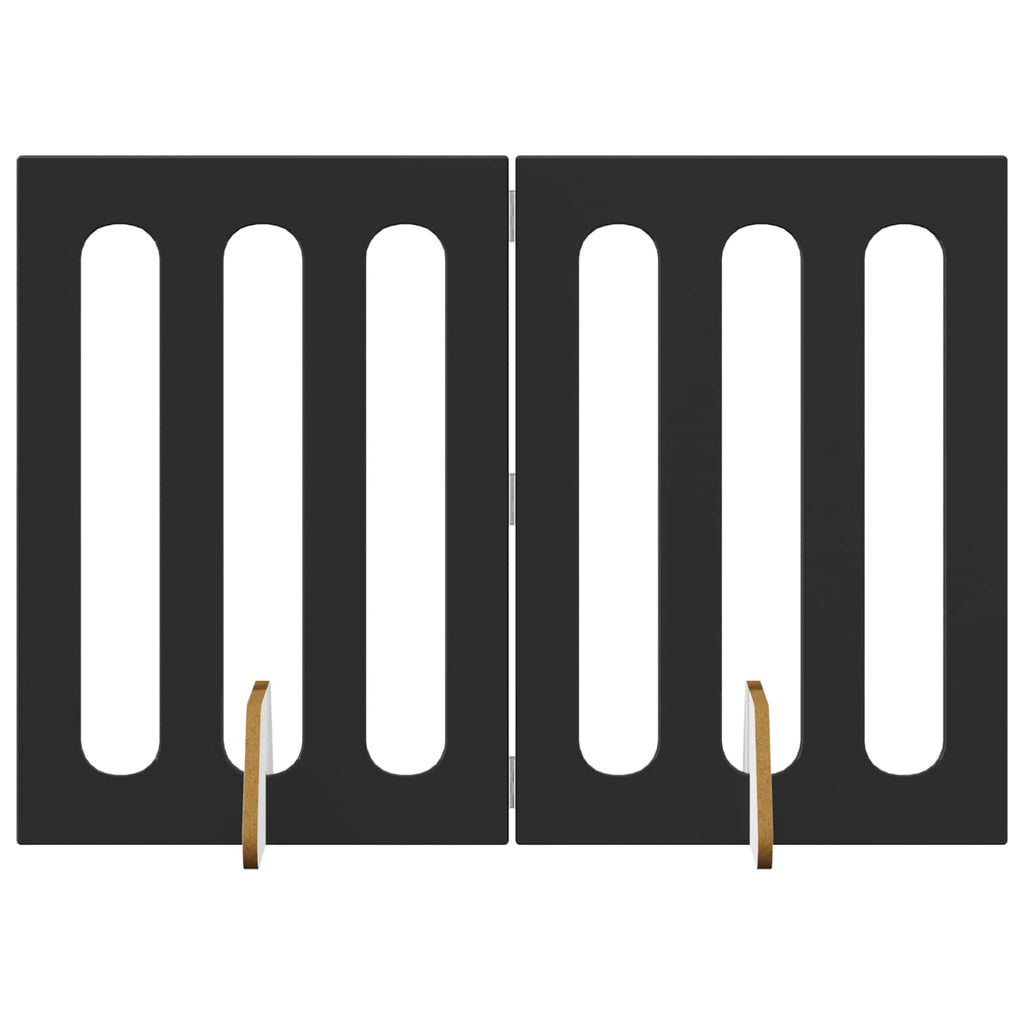Faltbarer Haustierzaun 2 pcs Schwarze Eiche 100,5 x 38 x 70 cm