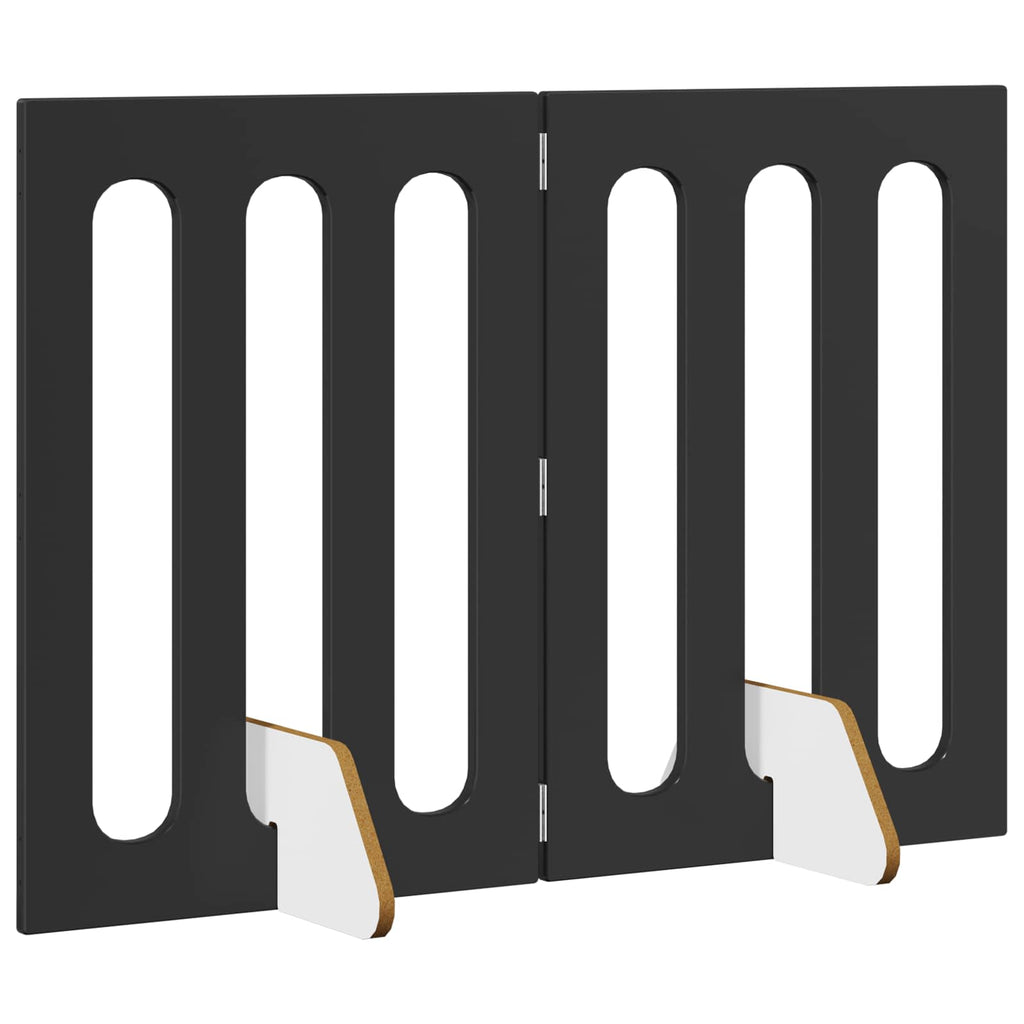 Faltbarer Haustierzaun 2 pcs Schwarze Eiche 100,5 x 38 x 70 cm