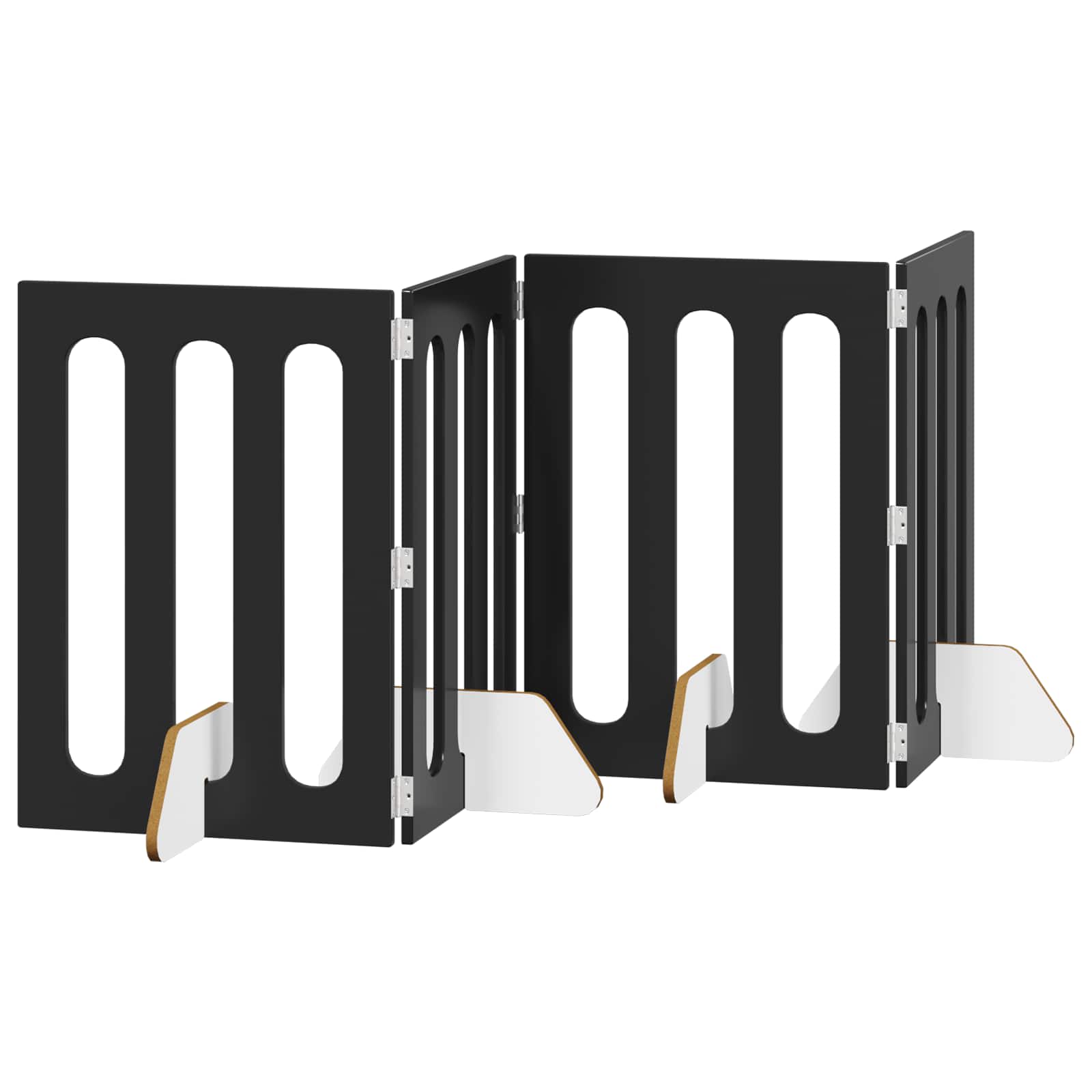 Faltbarer Haustierzaun 4 pcs Schwarze Eiche 201 x 38 x 70 cm