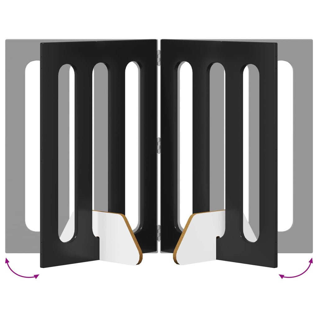 Faltbarer Haustierzaun 4 pcs Schwarze Eiche 201 x 38 x 70 cm