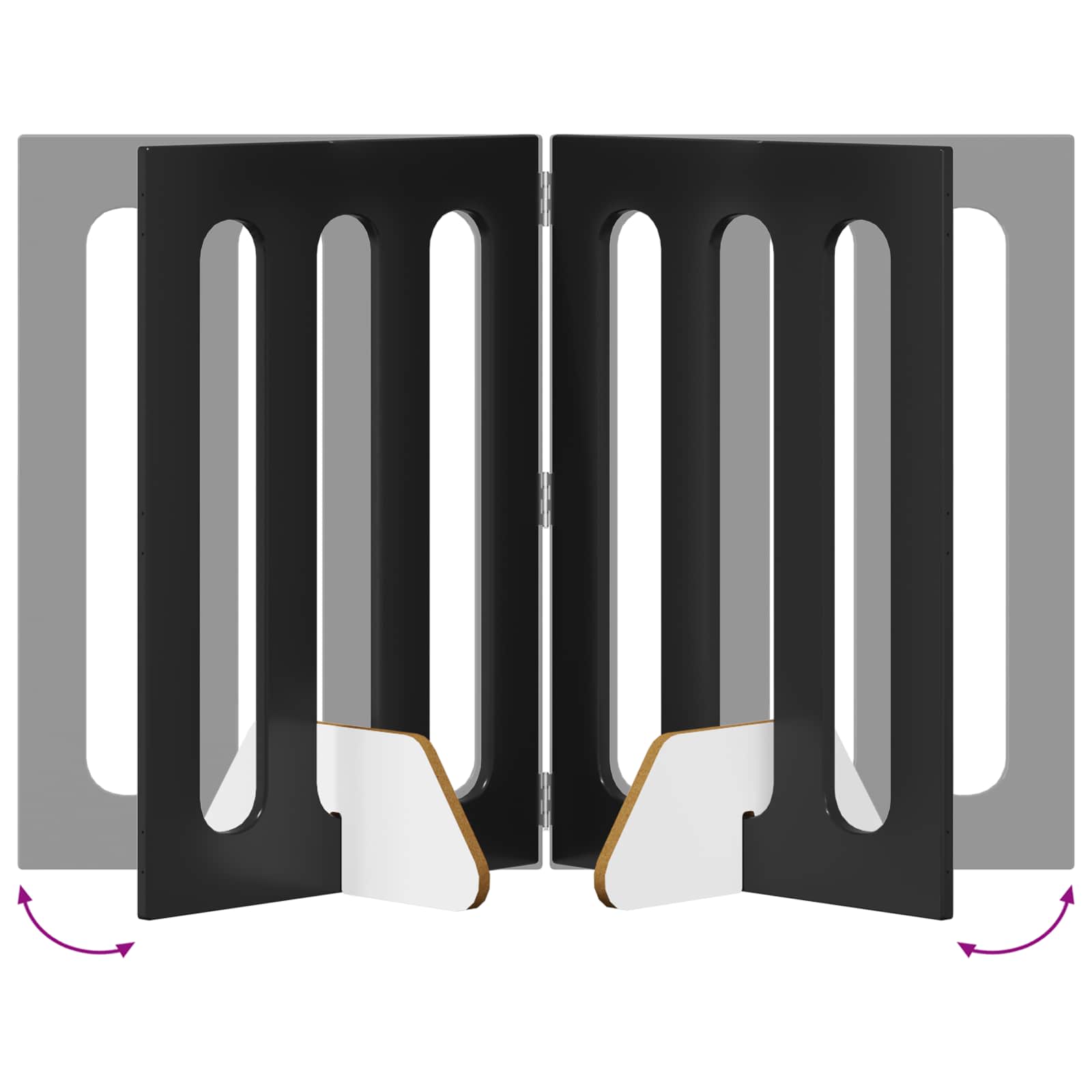 Faltbarer Haustierzaun 4 pcs Schwarze Eiche 201 x 38 x 70 cm
