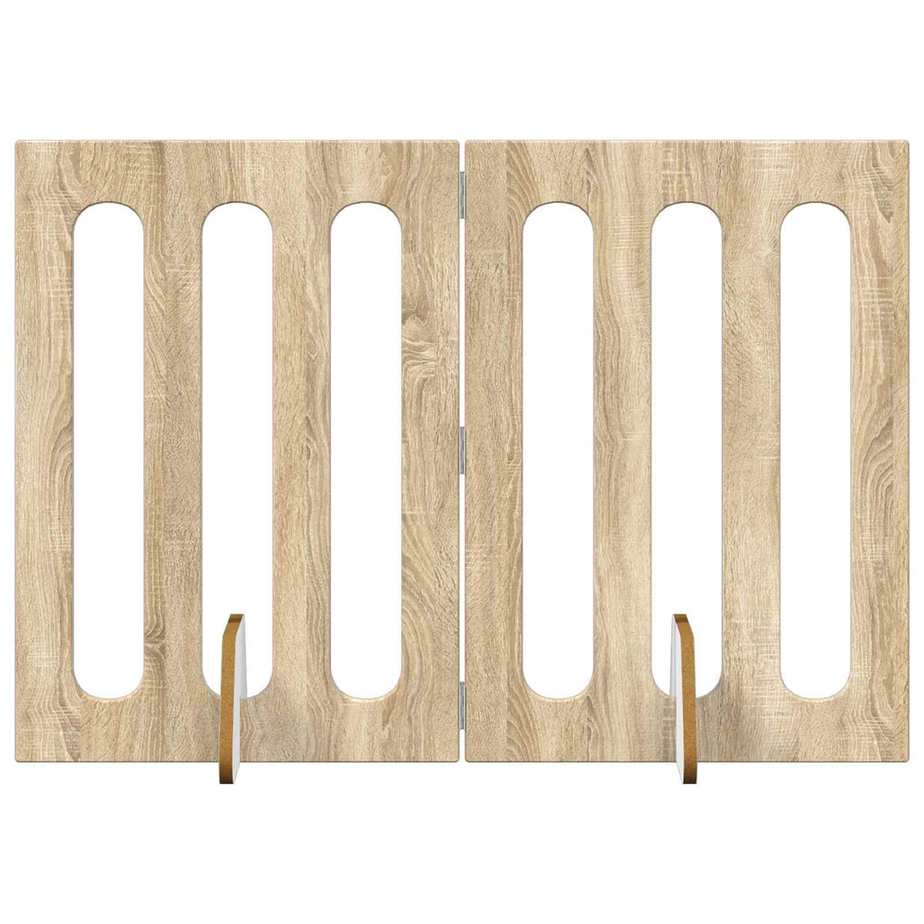Faltbarer Haustierzaun 2 pcs Sonoma-Eiche 100,5 x 38 x 70 cm