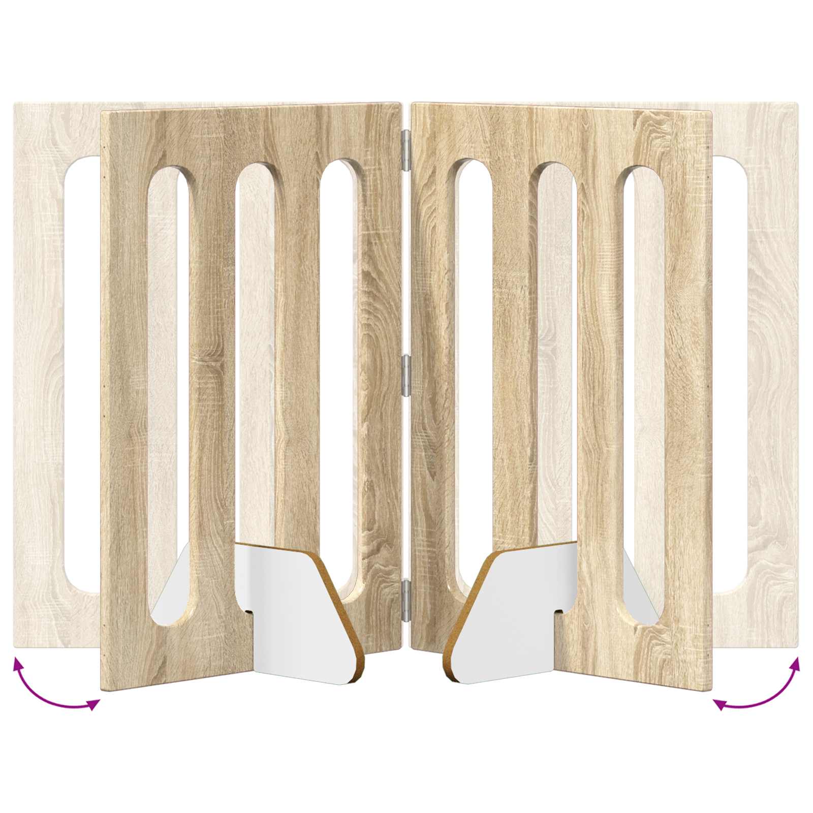 Faltbarer Haustierzaun 2 pcs Sonoma-Eiche 100,5 x 38 x 70 cm