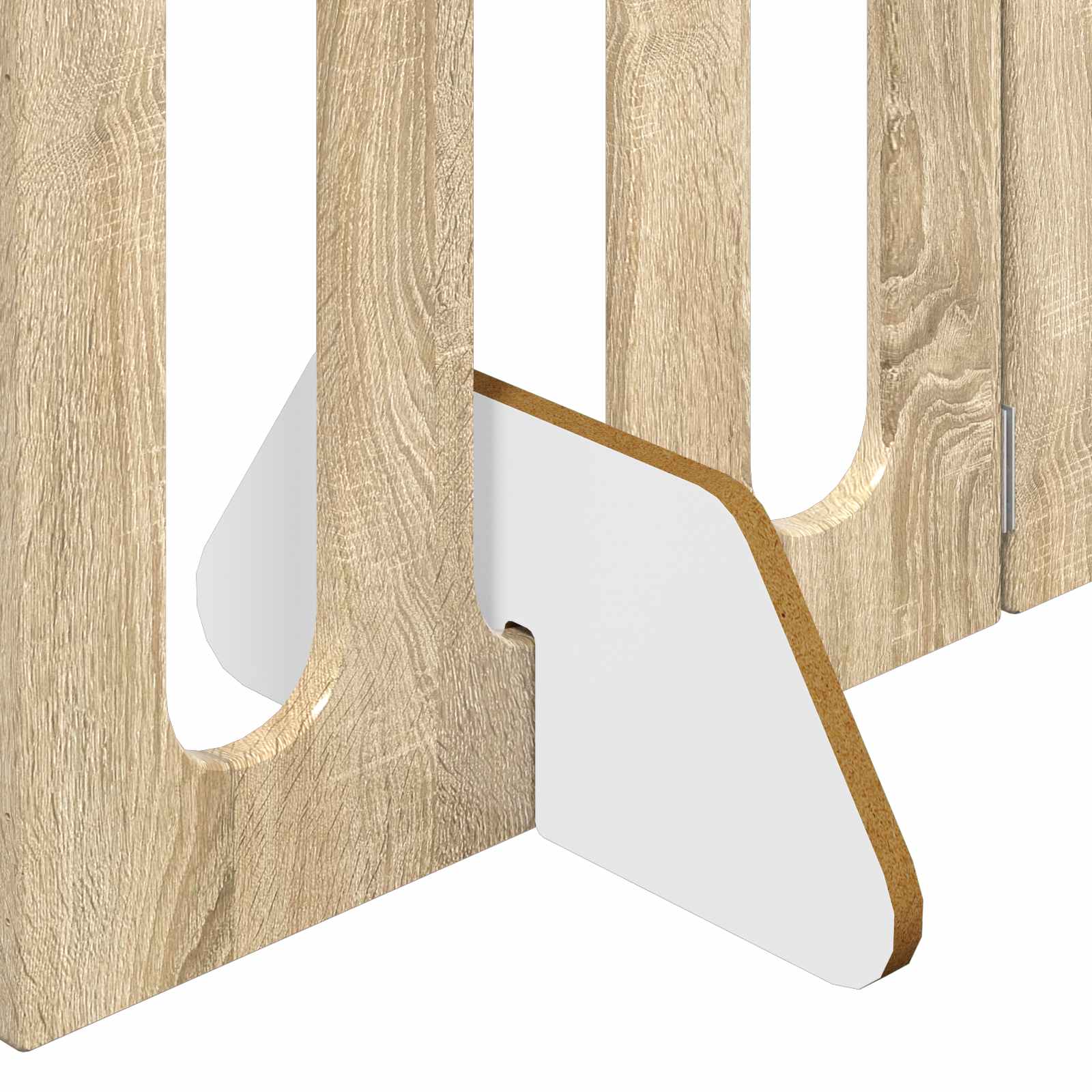 Faltbarer Haustierzaun 4 pcs Sonoma-Eiche 201 x 38 x 70 cm