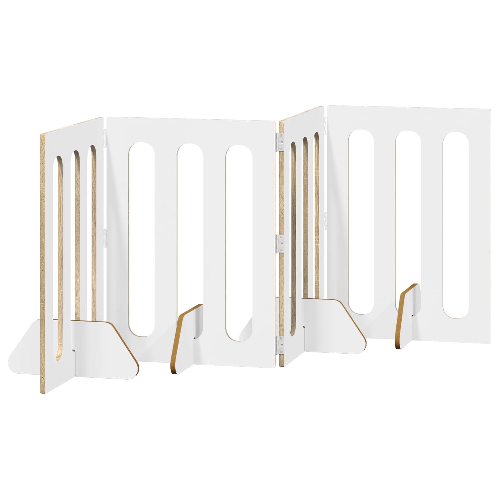 Faltbarer Haustierzaun 4 pcs Sonoma-Eiche 201 x 38 x 70 cm