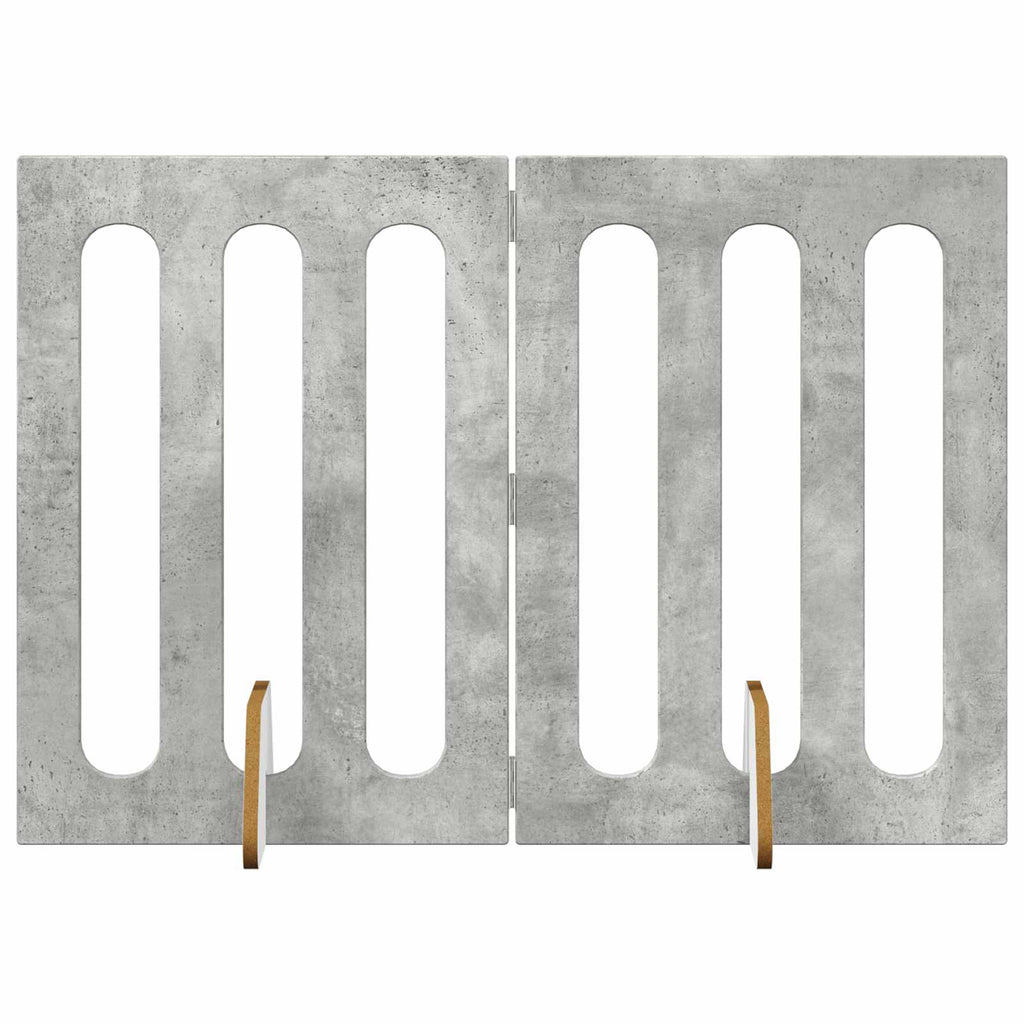 Faltbarer Haustierzaun 2 pcs Betongrau 100,5 x 38 x 70 cm