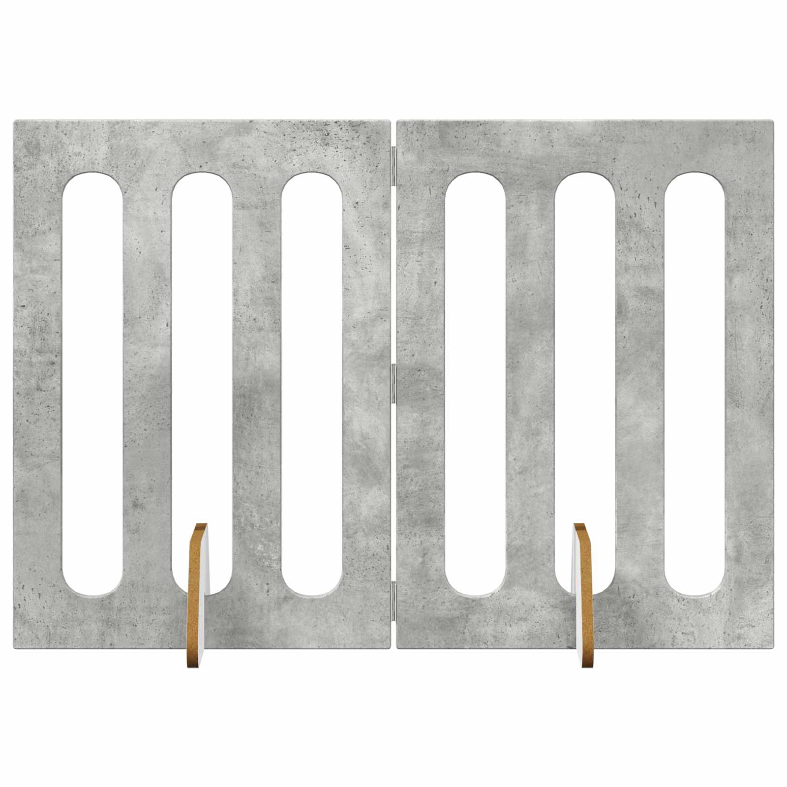 Faltbarer Haustierzaun 2 pcs Betongrau 100,5 x 38 x 70 cm