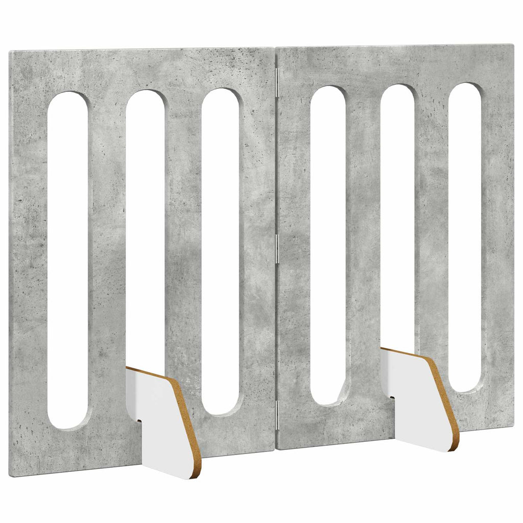 Faltbarer Haustierzaun 2 pcs Betongrau 100,5 x 38 x 70 cm