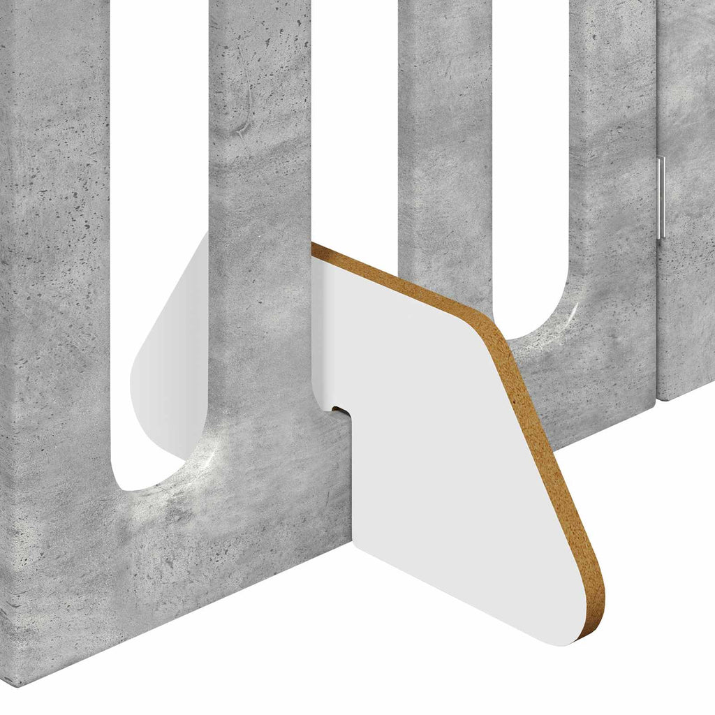 Faltbarer Haustierzaun 4 pcs Betongrau 201 x 38 x 70 cm