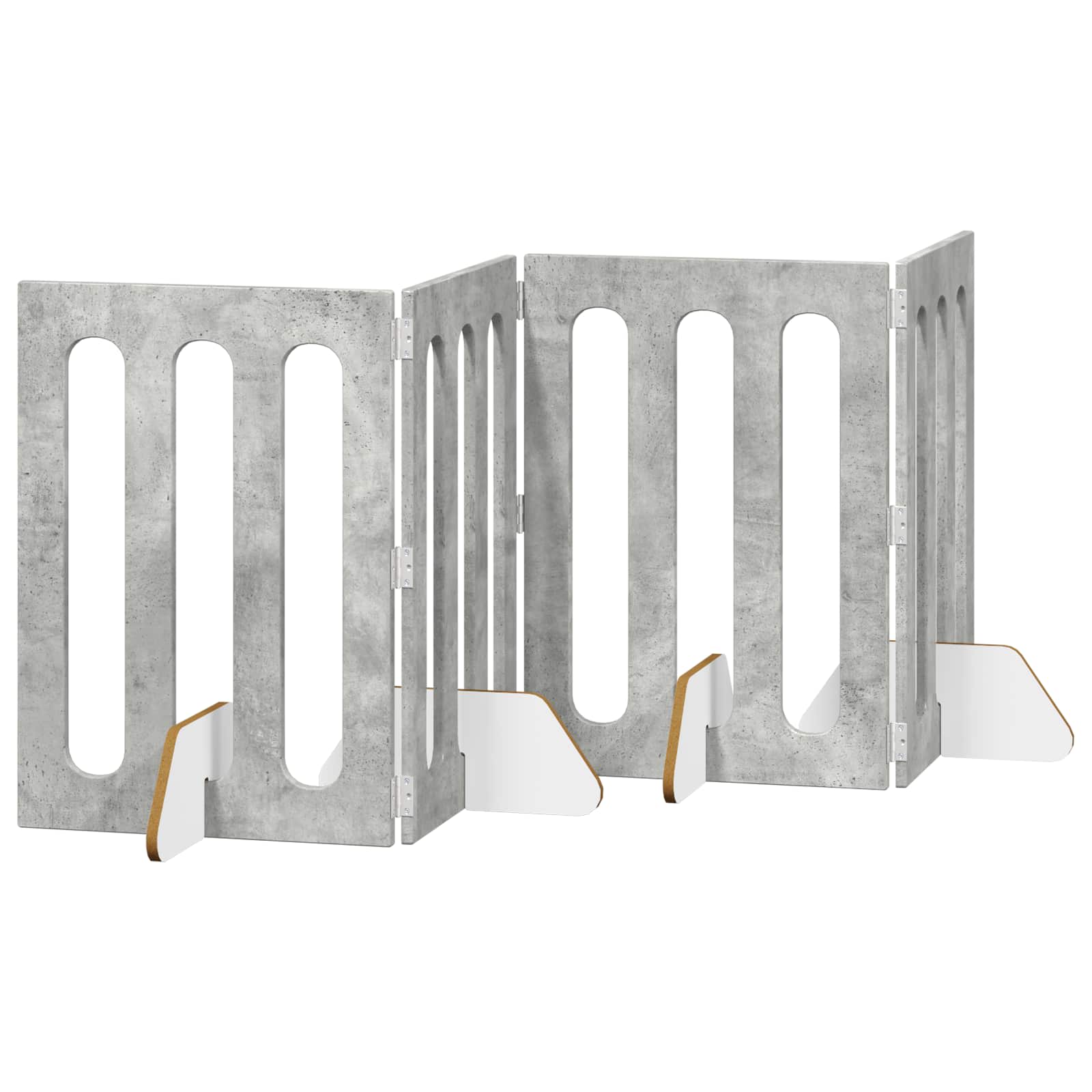 Faltbarer Haustierzaun 4 pcs Betongrau 201 x 38 x 70 cm