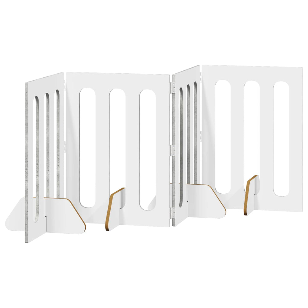 Faltbarer Haustierzaun 4 pcs Betongrau 201 x 38 x 70 cm